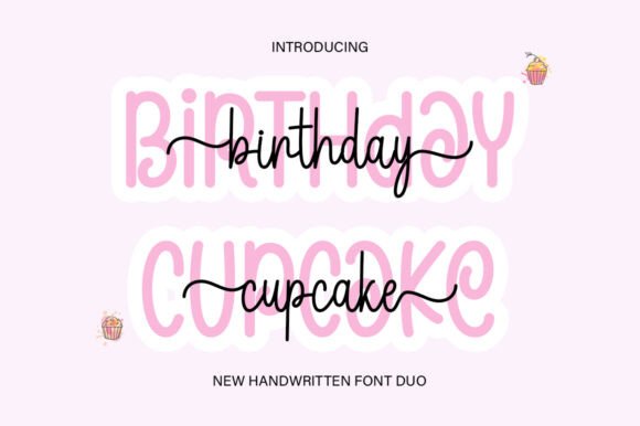 Birthday Cupcake Duo Font