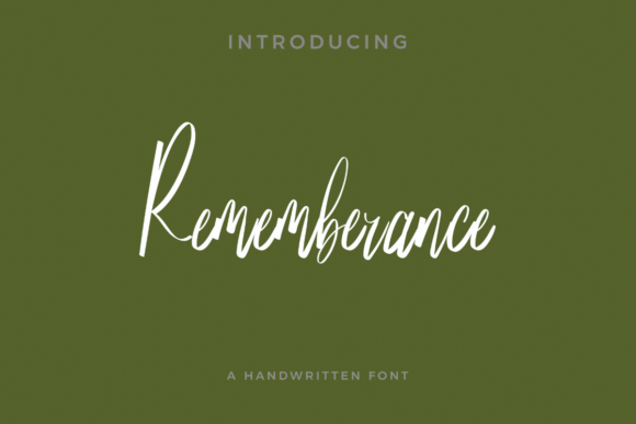 Rememberance: A Script Font for Elegant Design